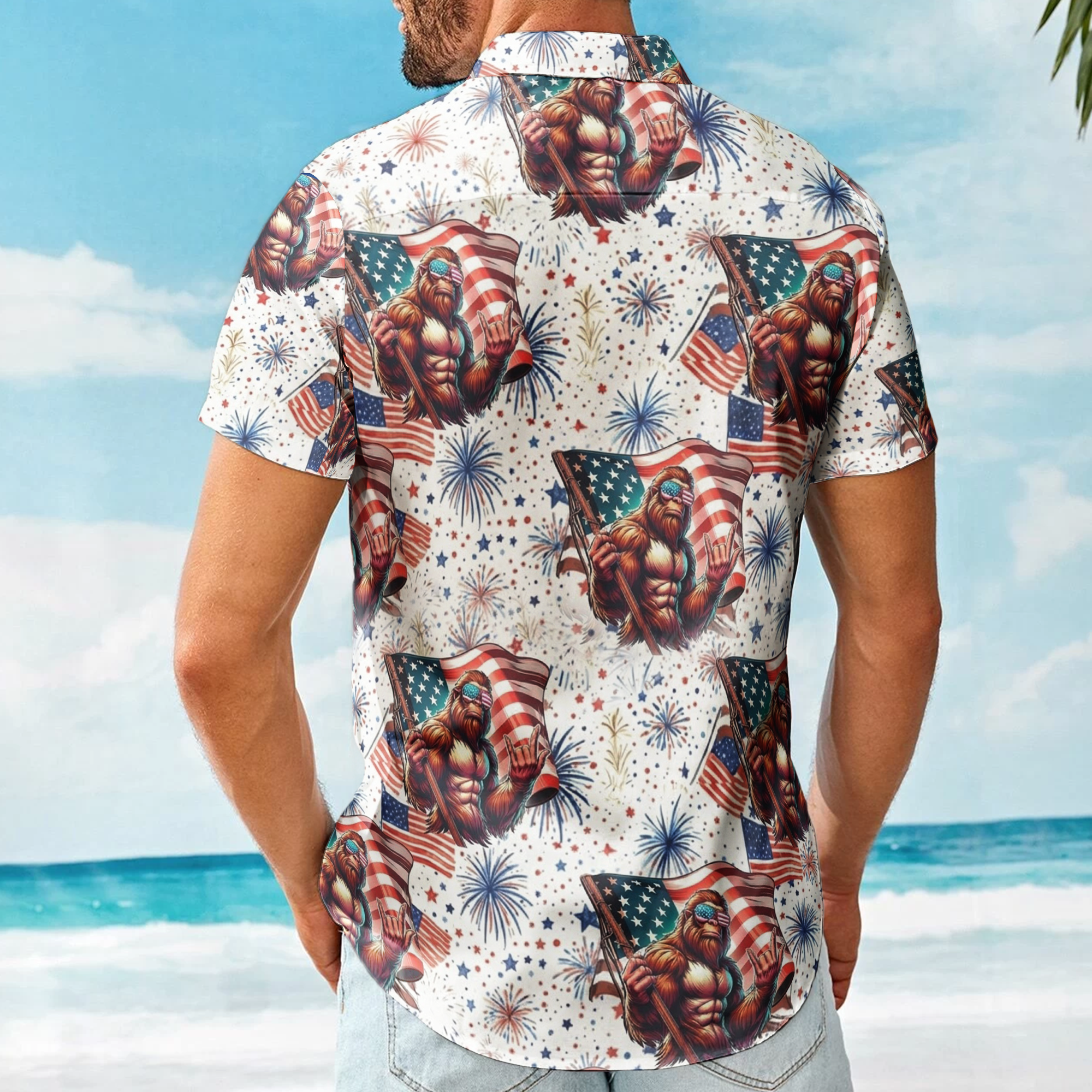 250_Years_4Th_Of_July_Firework_Bigfoot_Personalized_Hawaiian_Shirt_2