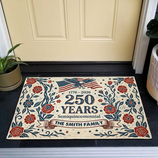 250thAnniversaryEagleSemiquincentennialPatrioticDecor PersonalizedDoormat1