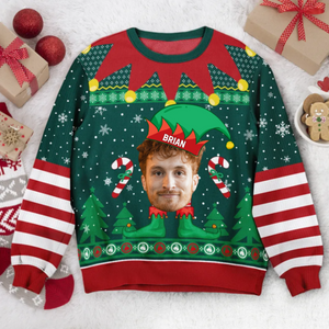 Custom Photo Elf Christmas - Christmas Gift For Family, Friends - Personalized Ugly Sweater