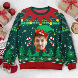 Custom Photo Elf Christmas - Christmas Gift For Family, Friends - Personalized Ugly Sweater