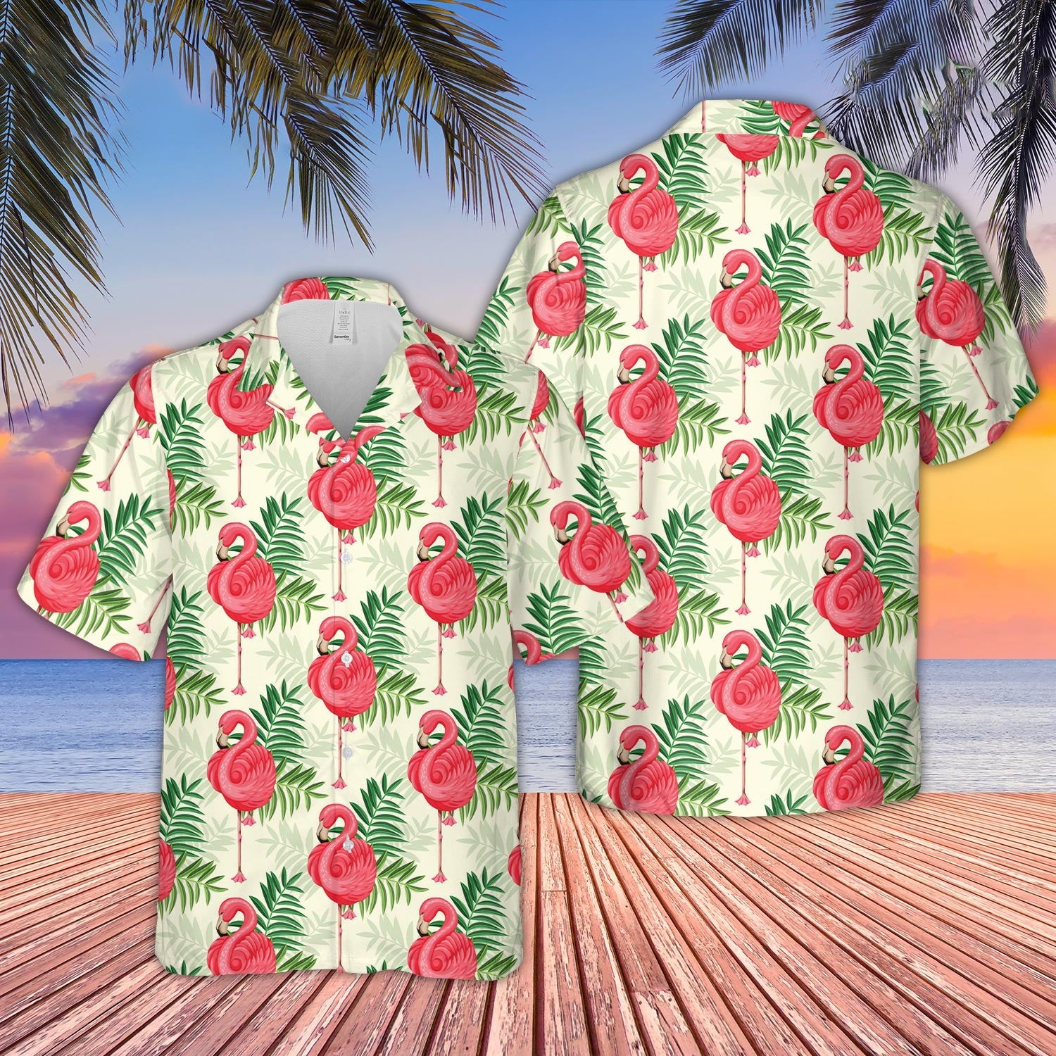 Unique Colorful Flamingo Pattern Hawaiian Shirt