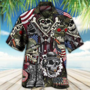 Veteran Skull War Art - Hawaiian Shirt