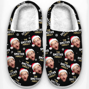 Custom Photo The Heart Of A Family Shines In Every Face - Personalized Slippers - Christmas Gift For Family Members NA94