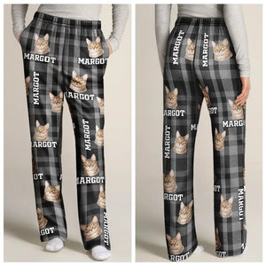 Custom Photo Plaid Pet Face - Gift For Pet Lovers - Personalized Pajama Pants NA94