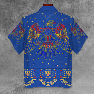 Elvis EAGLE Blue -  Costume Cosplay Hawaiian Shirt ELHS30