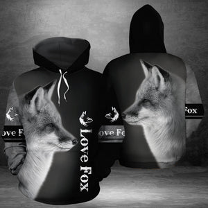 Love 3D Fox Hoodie For Men And Women