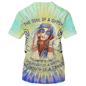 Hippie The Fire Of A Lioness The Mouth Of A Sailor - T-Shirt