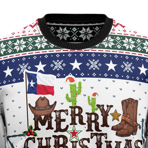 Merry Christmas Y'all Texas Ugly Sweatshirt - Funny Gift For Friend, Family Member