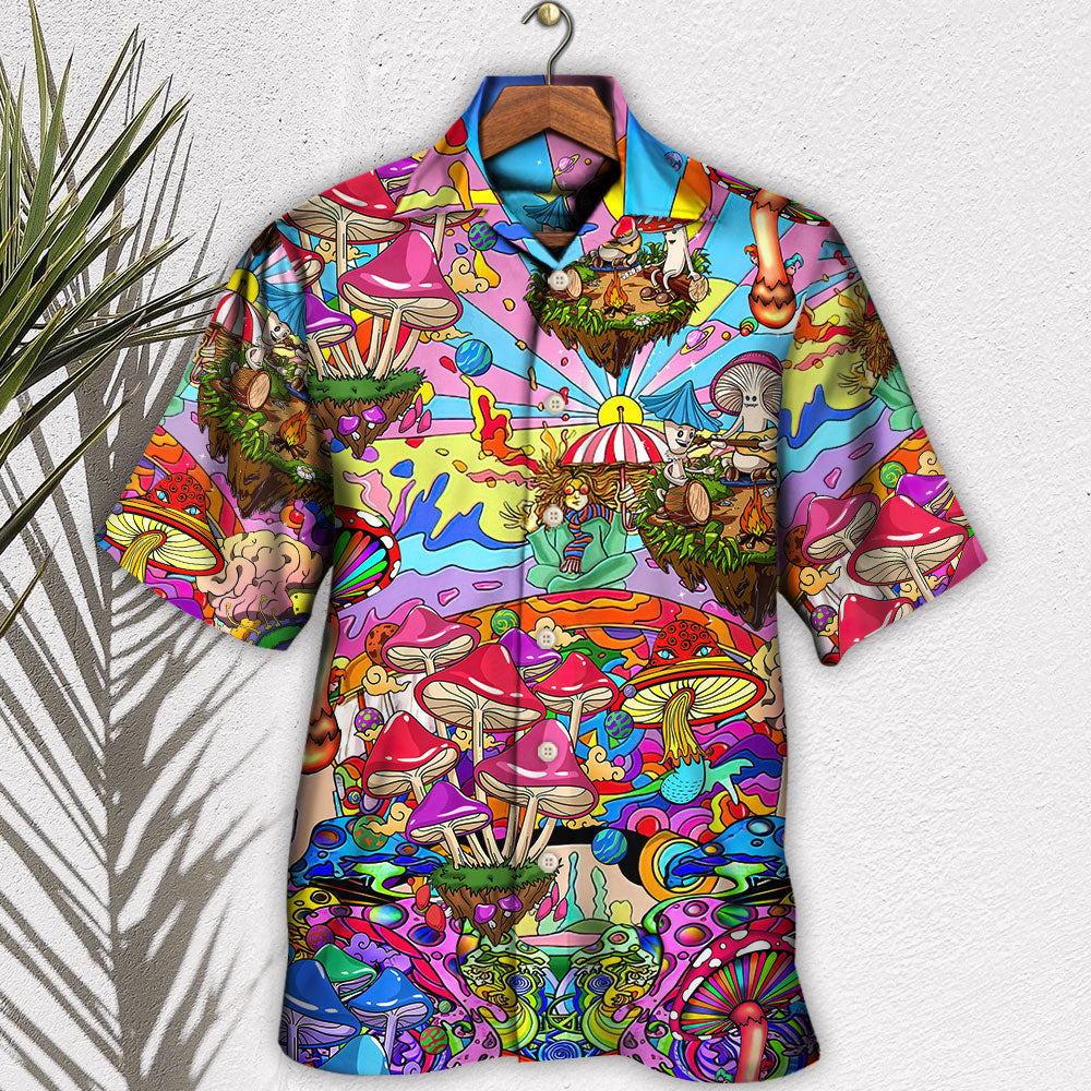 Hippie Mushroom Hallucinogenic Psychedelic Hawaiian Shirt