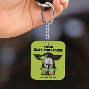 Star War Yoda Best Dad Ever - Personalized Acrylic Keychain - Gift For Dad, Fathers Day - NA94