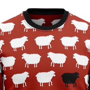 Sheep Black And White Ugly Christmas Sweater