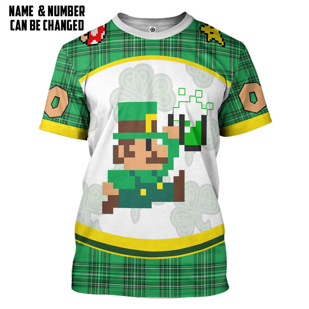 Personalized St Patricks Day Mario Sports Special Ver T-Shirt 3D For Men & Women