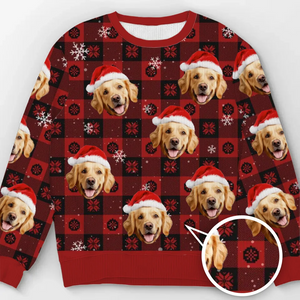 Custom Photo Paw La-La-La-La - Personalized Ugly Sweater - Christmas Gift For Pet Lovers - NA94