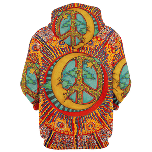 Hippie Aboriginal Pattern Moon Peace - Hoodie For Men, Women