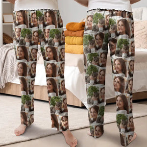 Custom Photo Family Human Pet Pictures - Gift For Family Members, Friends - Personalized Pajama Pants - NA94