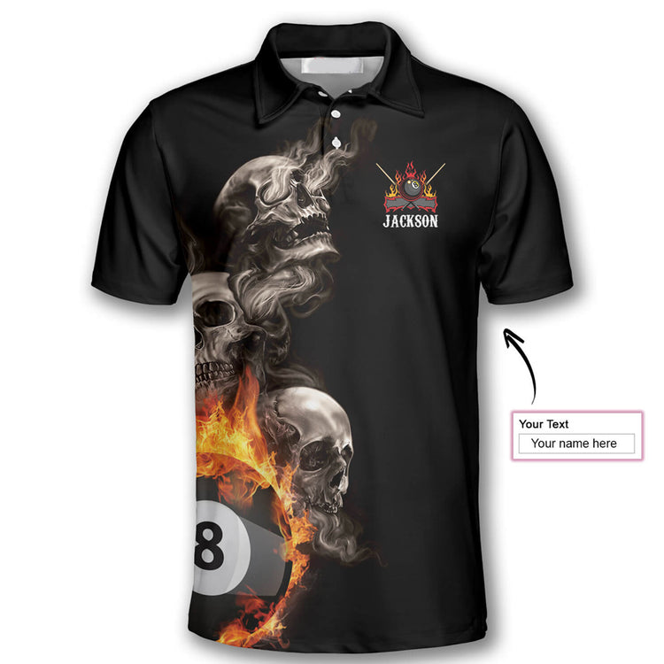Personalized Billiards Hello Darkness My Old Friend Polo Shirts