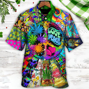 Hippie Alien Frogs Love Peace Amazing Style Hawaiian Shirt