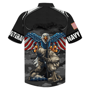 Navy Eagle With Soldier U.S.Navy Veteran Hawaiian Shirt