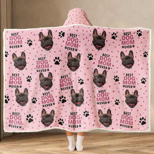 Custom Photo  Funny Cat Dog Face - Personalized Wearable Hooded Blanket - Gift For Pet Lovers - NA94