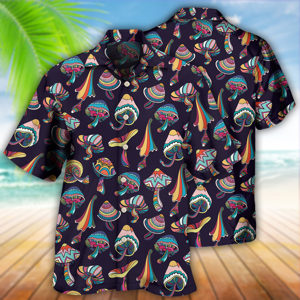 Hippie Mushroom Peace Love Life Style Hawaiian Shirt