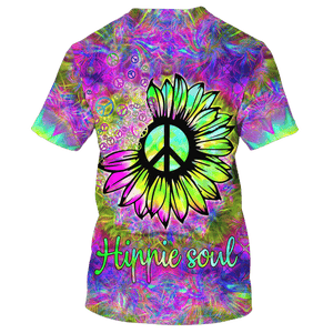 Hippie Sunflower Pattern Colorful - T-Shirt