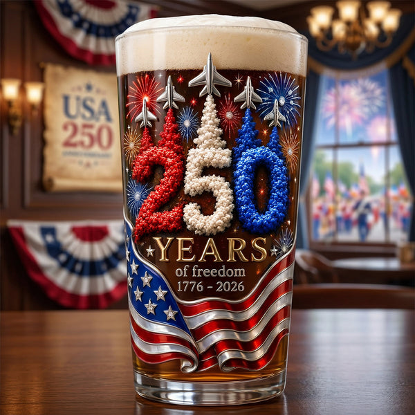 Celebrate America 250th Anniversary - Personalized Beer Glass - Gifts For Patriotic HH02  