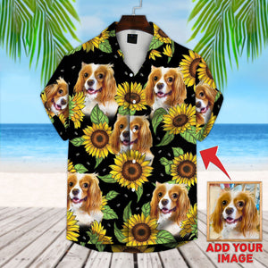 Personalized Gift For Pet Lovers  Sunflower & Leaves Pattern Hawaiian Shirt