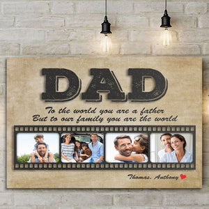 Custom Photo Film Style - Gift For Dad, Grandfather - Personalized Canvas