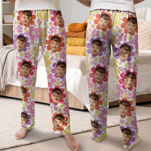 Custom Photo Face Cut Kids Pets Family - Gift For Family Members - Personalized Pajama Pants - NA94