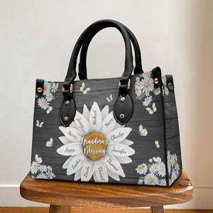 Grandma's Blessing - Personalized Leather Bag - Gift For Mother, Grandma, Grandmother, Mother's Day | NA94