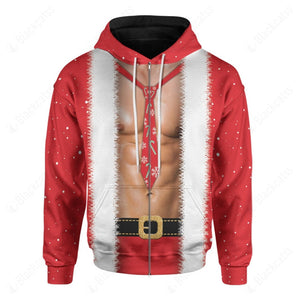 Male Santa Body Christmas Hoodie For Men And Women