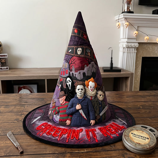 NL122 Dark Horror Villains - Personalized Quilted Witch Hat - Halloween Gifts