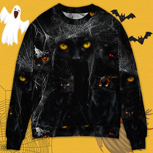 Halloween Black Cat In The Dark - Sweater