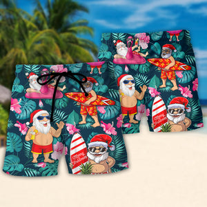 Christmas In July Funny Santa Claus Tropical Style Beach Short