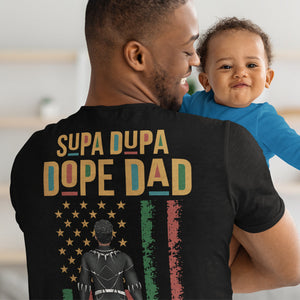 Super Hero Black Father - Personalized Shirt - Gift For Dad, Fathers Day  - CL02 NA94