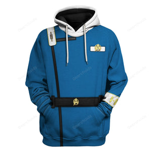 Star Trek Wrath Of Khan Kirk Spock Starfleet Blue Hoodie Sweatshirt Sweatpants