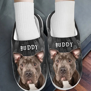 Custom Photo Trick Fur Treats  - Personalized Slippers - Gift For Dog Lovers, Cat Lovers, Pet Owners NA94