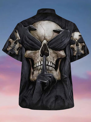 Skull Neither Hear Nor See Hawaiian Shirt