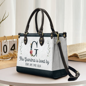 This Grandma Is Loved By - Personalized Leather Bag - Loving Gift For Mother, Grandma, Grandmother, Mother's Day | NA94