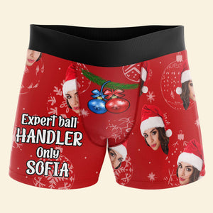 Custom Photo Expert Ball Handler Only - Gift For Boyfriend, Husband, Anniversary - Funny Personalized Custom Boxer Briefs, Men's Boxers NH96