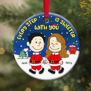 Peanuts Every Step Is Sweeter With You - Gift For Couples - Personalized Ceramic Ornament - CL43