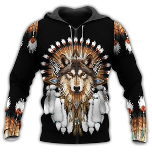 Native A Wolf Strong - Hoodie For Men And Women