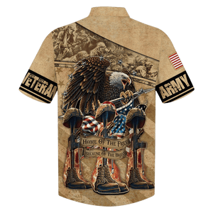 Army Home Of The Free Because Of The Brave Veteran Hawaiian Shirt