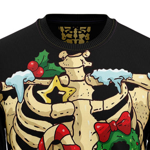 Skeleton Awesome Ugly Christmas Sweater