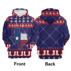 Texas Map Graphic Hoodie For Men And Women