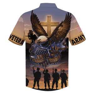 Army One Nation Under God Veteran Hawaiian Shirt