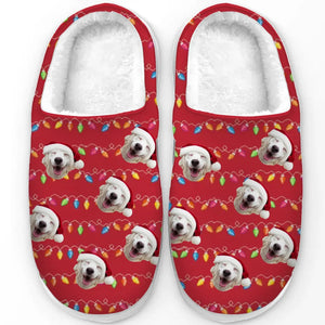 Custom Photo This Christmas, Don't Spend It Alone - Personalized Slippers - Christmas Gift For  Pet Owners, Pet Lovers - NA94