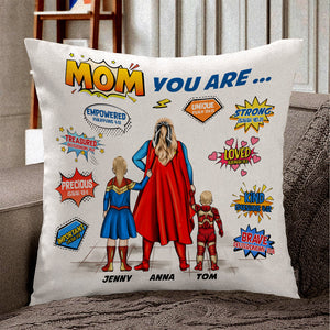 Mom You're Loved And Brave -  Personalized Pillow - Gift For Grandma, Mom, Mothers Day - CL02 NA94