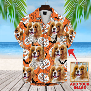 Personalized Gift For Pet Lovers  Pumpkin Pattern Neon-Orange Hawaiian Shirt