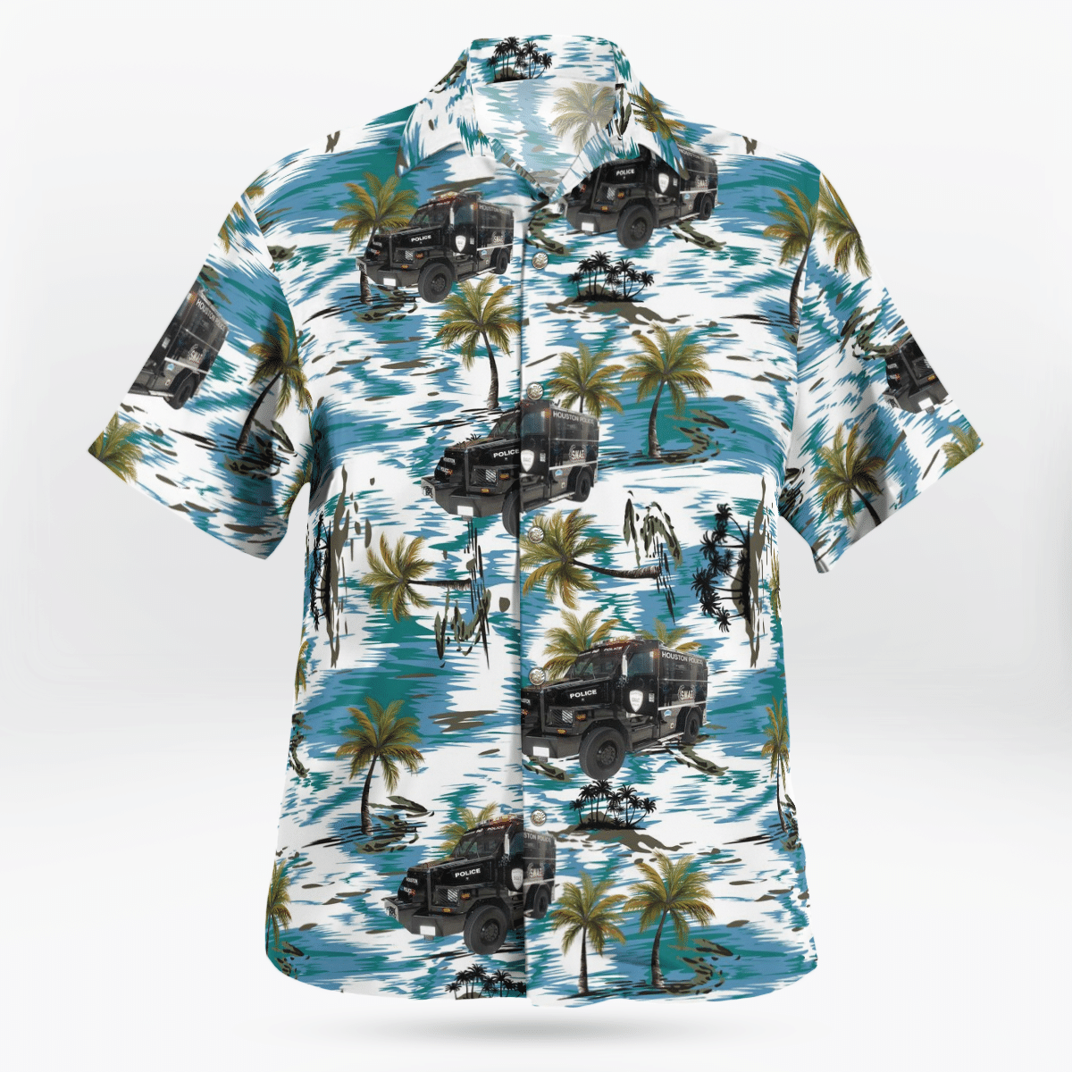 Houston Police Department New Bear Swat Vehicle Hawaiian Shirt